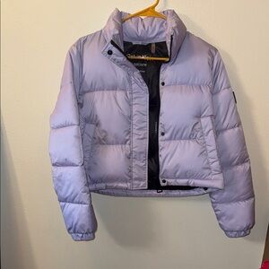 Calvin Klein Lavender Cropped Puffer Coat